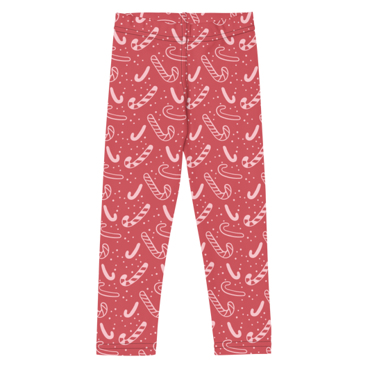 Red & White Candy Canes Kids Leggings