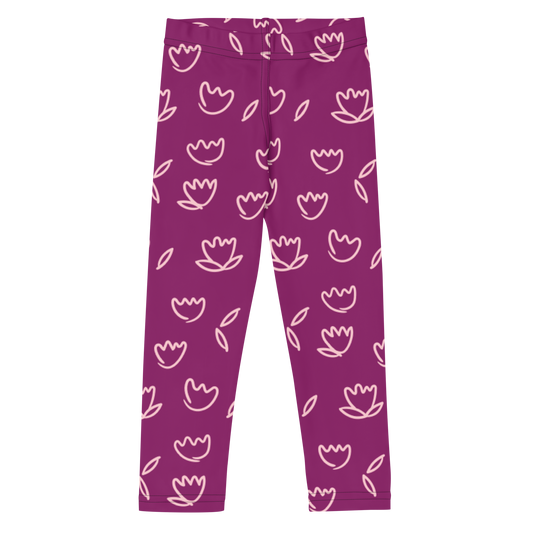 Purple Flowers Kids Leggings