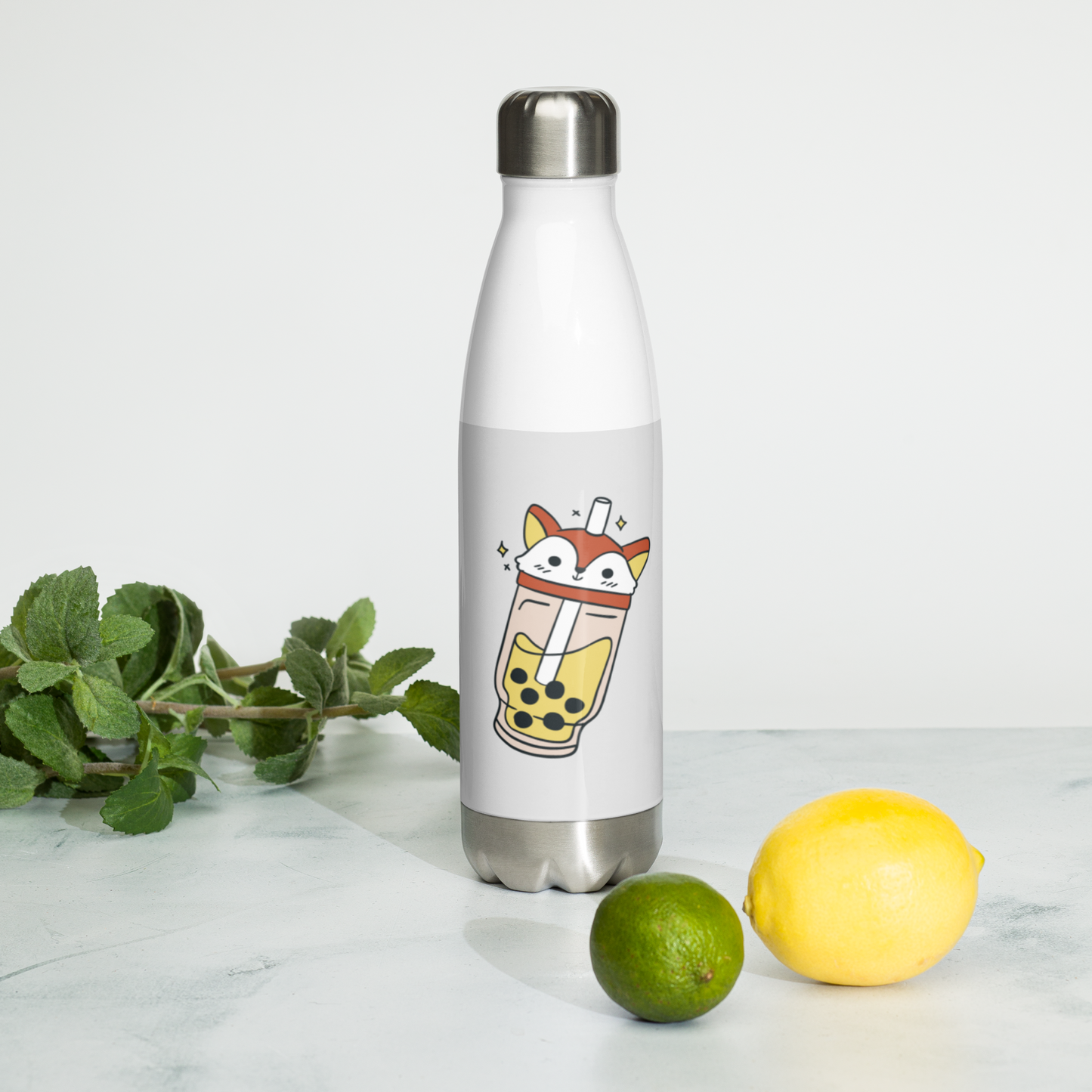 Little Fox Bubble Tea Stainless Steel Water Bottle