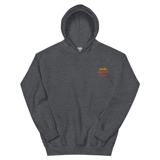 Smile Sparkle Shine Embroidered Hoodie